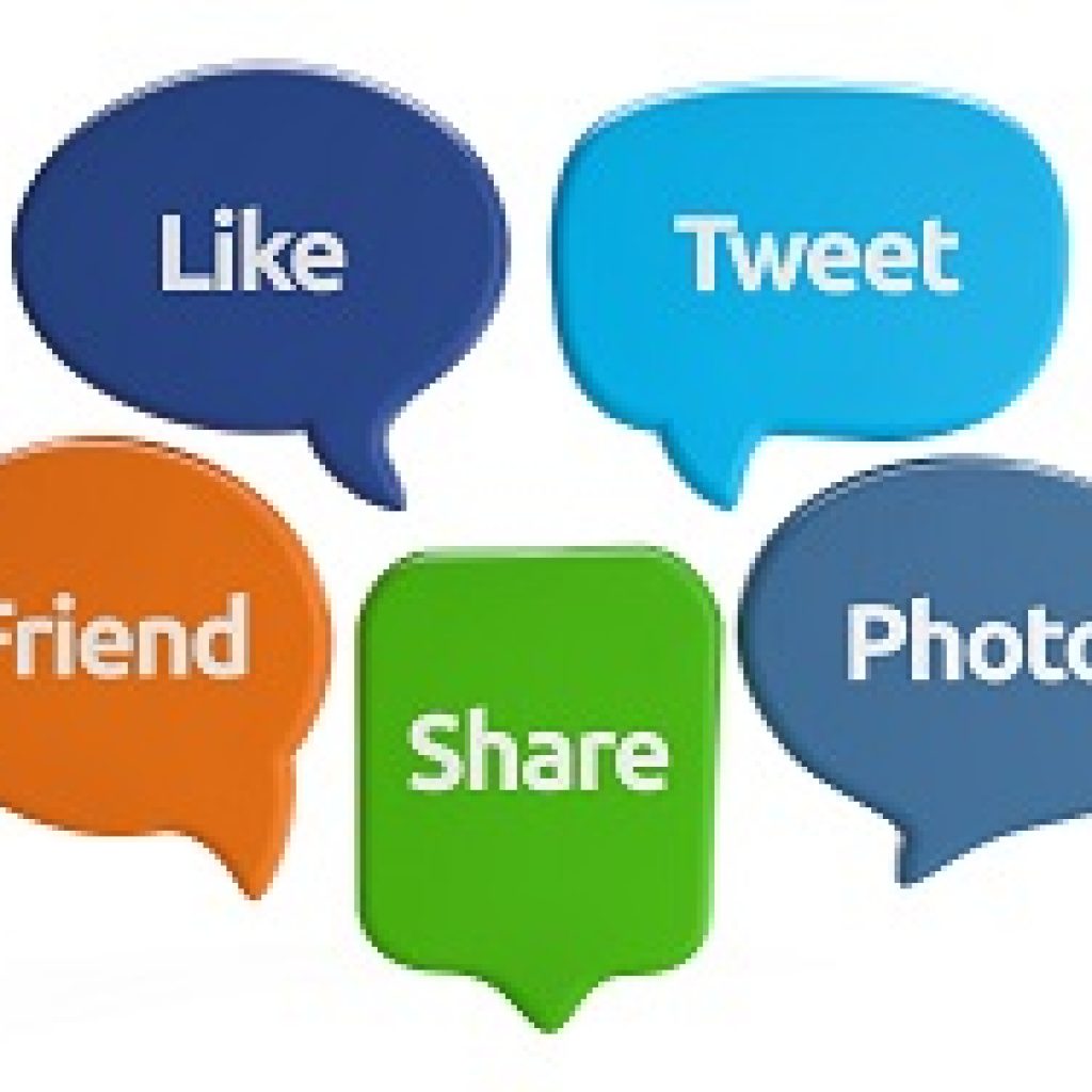 social media speech bubbles (like, tweet, friend, share, photo) - DMX ...